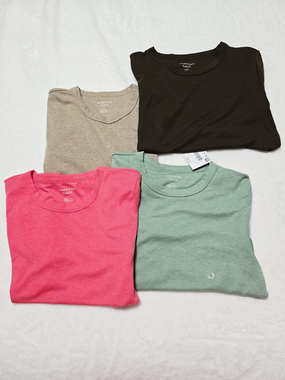 American Eagle Outfitters Hey Baby Tees in Pink, Green, Brown, Oatmeal